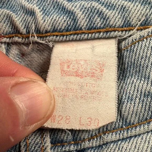 Levis 505 Jeans Mens‎ 28 x 30 Orange Tab Paint Splatter Distressed Vintage 90's